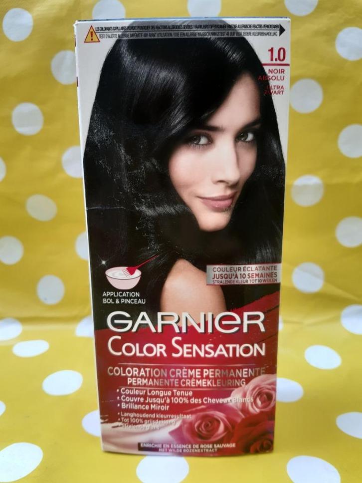 Permanente crèmekleuring Garnier Color Sensation 1.0 Noir Ab, Handtassen en Accessoires, Uiterlijk | Haarverzorging, Nieuw, Overige typen