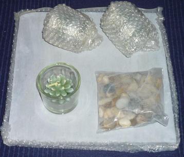 bougies décoration table:Plat en pierre avec 3 party lighys, Enlèvement ou Envoi, Neuf