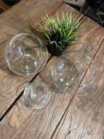 Leuke Set van 3 ronde glazen bokalen, Huis en Inrichting, Ophalen of Verzenden, Zo goed als nieuw, Glas
