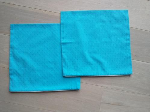 kussenovertrekken, Huis en Inrichting, Woonaccessoires | Kussens, Gebruikt, Blauw, Vierkant, Ophalen of Verzenden