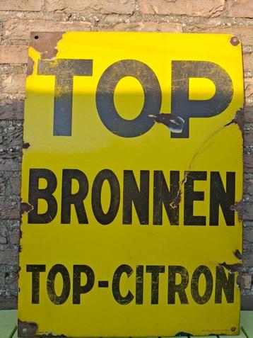 Authentiek Emaillebord Top Bronnen Citron beschikbaar voor biedingen