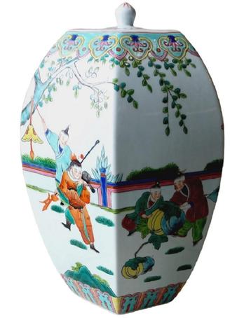 6-hoekige Chinese gemberpot.  beschikbaar voor biedingen