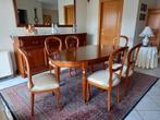 Uittrekbare eettafel met 6 stoelen, Huis en Inrichting, Tafels | Eettafels, Ophalen of Verzenden