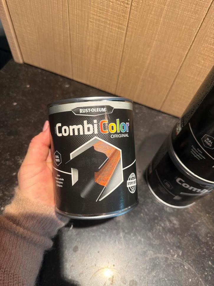 Metaalverf / Stelloxine combo grondlaag en deklaag, Doe-het-zelf en Bouw, Verf, Beits en Lak, Verf, Zwart, Ophalen of Verzenden