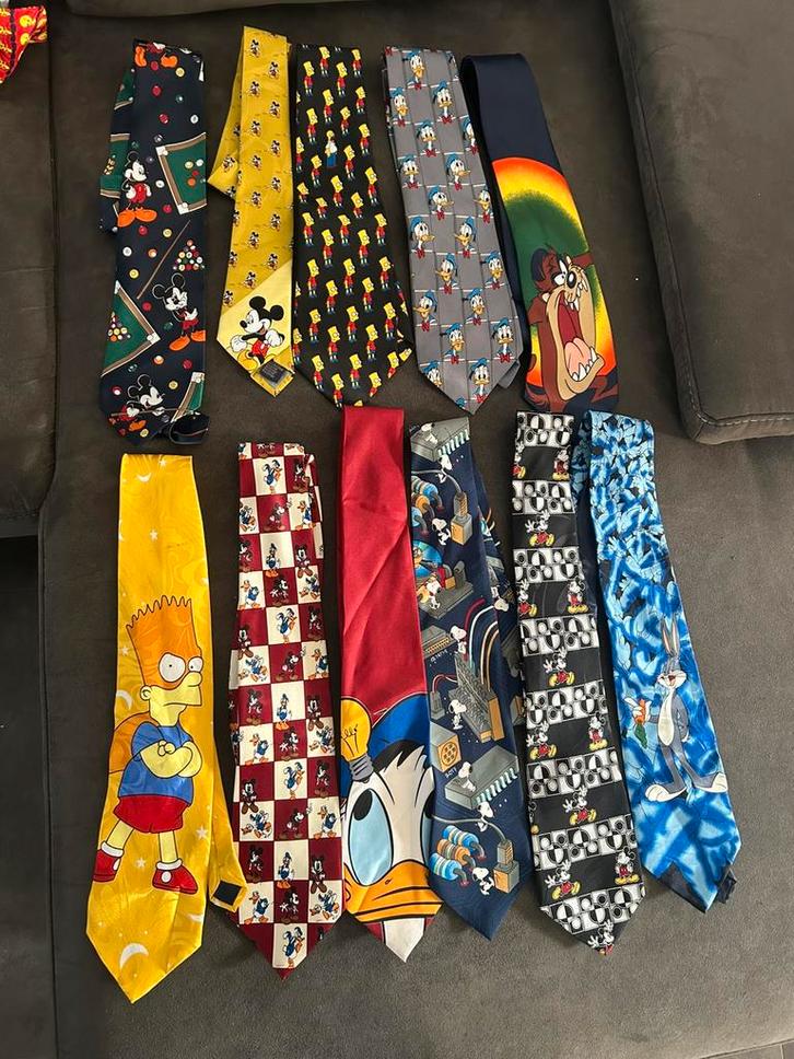 Lot de Cravate simpson, mickey, looney toons, Kleding | Heren, Stropdassen, Zo goed als nieuw, Ophalen of Verzenden