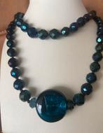 Mooie rivier met dubbele rij geslepen kristallen kralen, Handtassen en Accessoires, Kettingen, Ophalen of Verzenden, Zo goed als nieuw