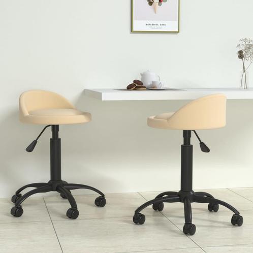 Chaises pivotantes à manger/bureau lot de 2 Crème Velours, Huis en Inrichting, Bureaustoelen, Nieuw, Bureaustoel, Beige, Ophalen of Verzenden