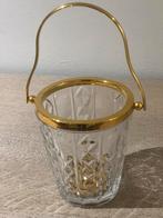 Serveer kristal mandje met gouden band. 12x15 cm H, Enlèvement ou Envoi