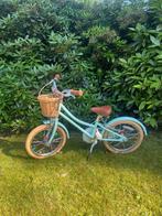 Kinderfiets 16 inch mintgroen, met rieten mandje., Fietsen en Brommers, Fietsen | Meisjes, Ophalen, Bobbin, 16 inch, Handrem