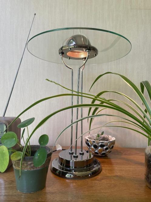 Massive Tafellamp Space Age Style UFO Model, Huis en Inrichting, Lampen | Tafellampen, Gebruikt, Minder dan 50 cm, Glas, Metaal