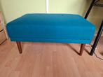 Voentenbank/poef turquoise, Ophalen, Hout, 75 tot 100 cm, Zo goed als nieuw