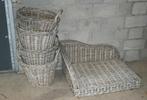Rieten manden en rieten hondenmand – set of los, Ophalen, Gebruikt, Mand, Rond