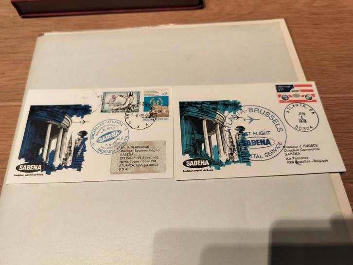 Sabena 1 eerste vlucht Sabina Brussel naar Atlanta, Postzegels en Munten, Postzegels | Europa | België, Ophalen of Verzenden
