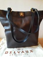Delvaux grote bruin-zwarte tas 44x44cm, Handtassen en Accessoires, Tassen | Damestassen, Ophalen, Zo goed als nieuw, Bruin
