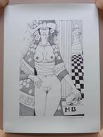 JEF VAN TUERENHOUT / EROTIEK / ZW-W ETS / 60x45cm / SIG, Enlèvement ou Envoi