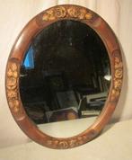 Beau miroir ovale antique dans un cadre sculpté - 59x49, Enlèvement ou Envoi, Ovale