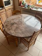 Tafel met 4 stoelen, Huis en Inrichting, Tafels | Eettafels, Ophalen, Gebruikt, Vier personen, Rond