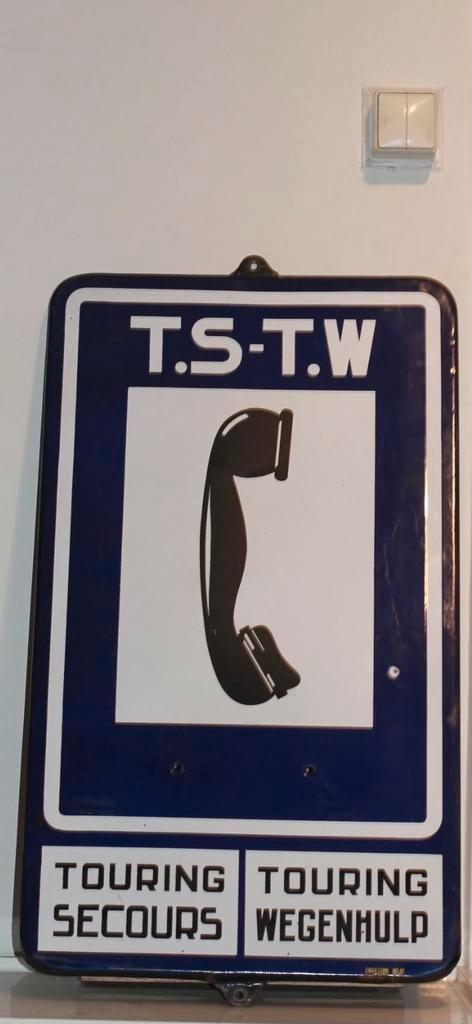 GEZOCHT Emaille bord touring wegenhulp, Antiek en Kunst, Antiek | Email, Ophalen