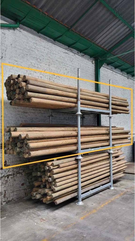 90 Houten Palen 4,00 m Ø 10 cm HCC GROEN, Tuin en Terras, Palen, Balken en Planken, Zo goed als nieuw, Palen, 250 cm of meer, Ophalen