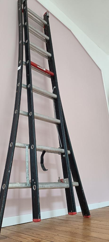 Altrex schuifladder, Doe-het-zelf en Bouw, Ladders en Trappen, Gebruikt, Ladder, 4 meter of meer, Opvouwbaar of Inschuifbaar, Ophalen