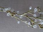 Noël longue branche fleurs comme perle de verre, doré déco, Utilisé, Enlèvement ou Envoi