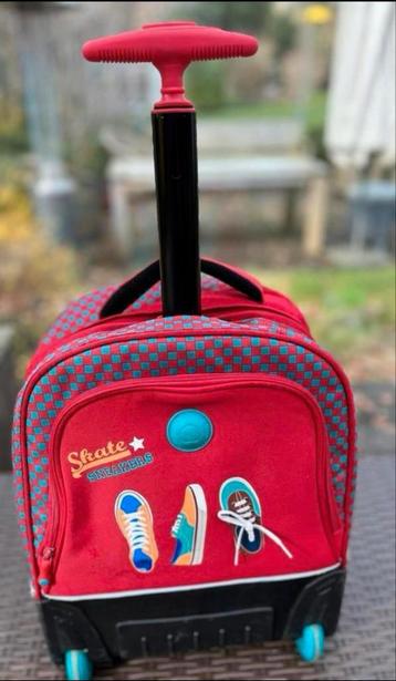 Rood schooltas /  rugzak / trolley DELSEY, Enlèvement ou Envoi, Utilisé, Rouge, Sac à dos