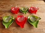 Set van 6 x vintage Melitta tas met onderzet bordje, Ophalen of Verzenden