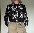 Zwart hemd met bloemetjesmotief maat 38 H&M, Kleding | Dames, Maat 38/40 (M), H&M, Zwart, Ophalen of Verzenden