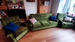 Groene velours vintage zetels, Huis en Inrichting, Zetels | Complete zithoeken, Gebruikt, Ophalen of Verzenden