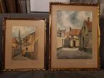 2 zeer mooie aquarellen van Brugge  Nand Depondt, Ophalen of Verzenden