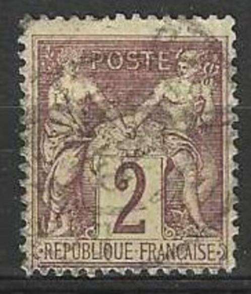 Frankrijk 1876 - Yvert 85 - Type Sage - 2 c. (ST), Postzegels en Munten, Postzegels | Europa | Frankrijk, Gestempeld, Verzenden