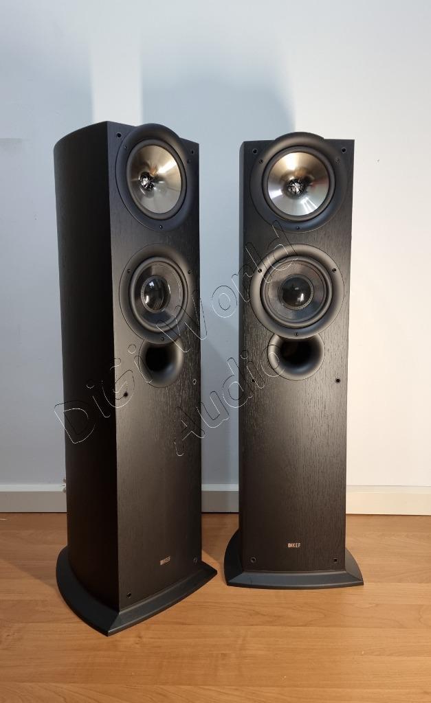 KEF IQ70 in de elegante kleur black ash, Audio, Tv en Foto, Luidsprekerboxen, Zo goed als nieuw, Front, Rear of Stereo speakers