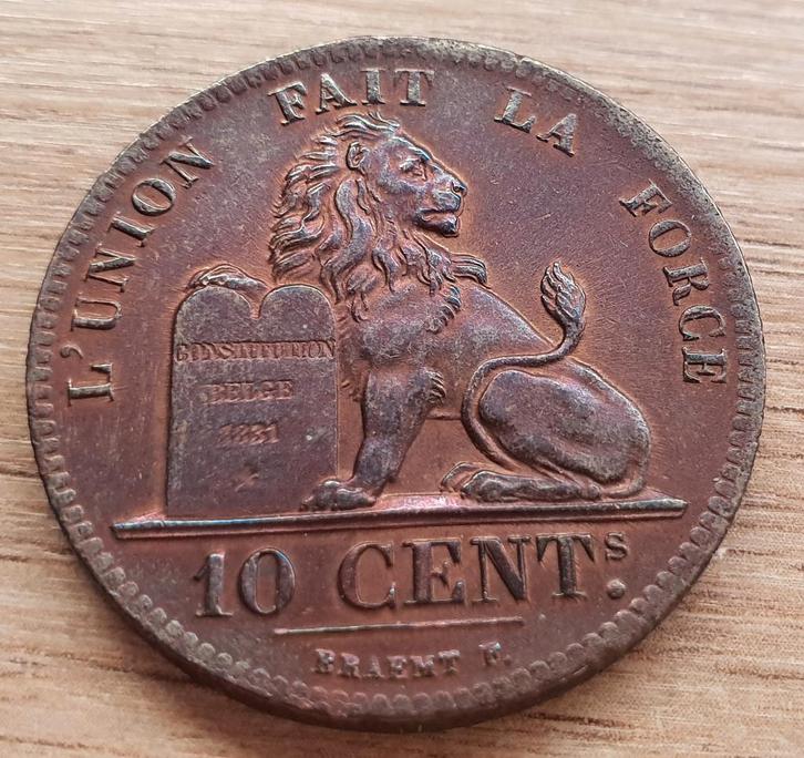 10 centimes - Léopold Ier 1832, Postzegels en Munten, Munten | België, Ophalen of Verzenden