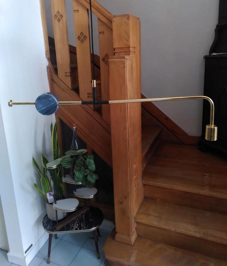 Speciale goudkleurige hanglamp merk Kave, Huis en Inrichting, Lampen | Hanglampen, Nieuw, Ophalen
