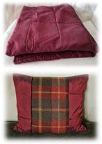 Soepel dubbel geweven MULBERRY plaid + kussen, Huis en Inrichting, Ophalen of Verzenden, Nieuw