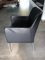 Eetkamer stoelen - 6 stuks in zwart leder, Ophalen, Gebruikt, Zwart, Leer