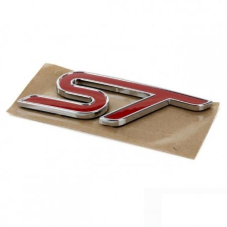 LOGO "ST" ROUGE - CHROME A COLLER OEM FORD - FIESTA ST, Autos : Divers, Tuning & Styling, Enlèvement ou Envoi