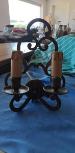 wandlamp 2 kaarsen  brons messing ? antiek, Ophalen of Verzenden, Zo goed als nieuw, Metaal