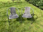 2 stevige terrasstoelen (metaal en kunststof), Tuin en Terras, Ophalen, Zo goed als nieuw, Kunststof