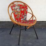 Vintage rotan stoel met origineel kussen, Huis en Inrichting, Stoelen, Riet of Rotan, Gebruikt, Ophalen