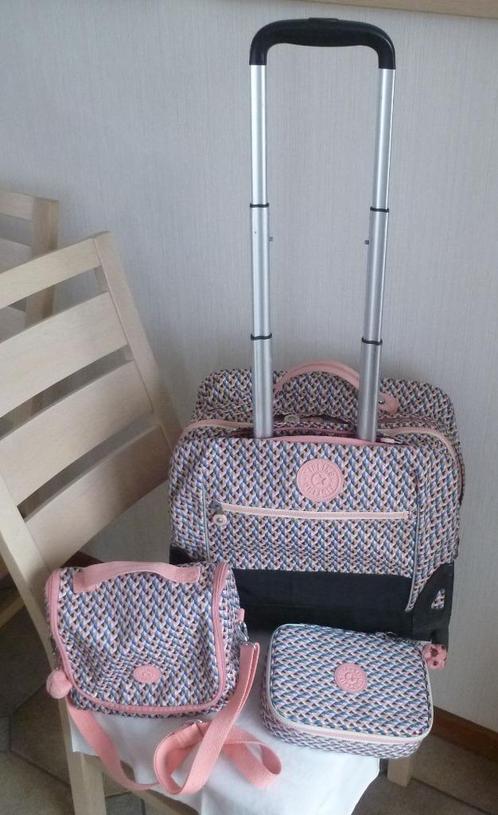 Kipling set Trolley lunchtas en grote pennenzak + apen, Handtassen en Accessoires, Tassen | Schooltassen, Gebruikt, Aktetas of Boekentas