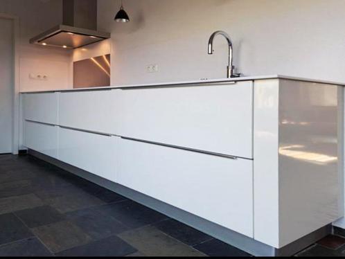 Duurzame rechte keukenblok met marmer werkblad 322 cm, Huis en Inrichting, Keuken | Complete keukens, Gebruikt, Wit, Graniet of Steen