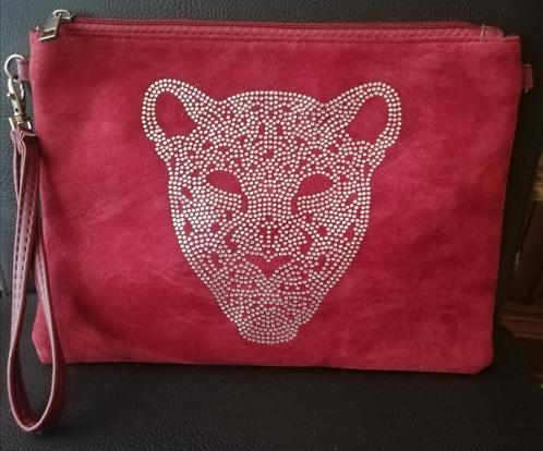 Un sac pochette 27x20 cm bordeaux, Handtassen en Accessoires, Tassen | Schoudertassen, Zo goed als nieuw, Rood, Ophalen of Verzenden