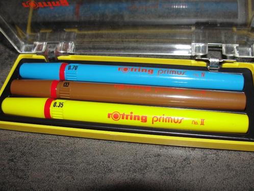 Rotring Primus / Scholar 3 tekenpennen set (0,35+0,50+0,70), Verzamelen, Pennenverzamelingen, Nieuw, Pennenset, Overige merken