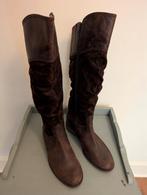 laars, laarzen. Denim en leder., Ophalen