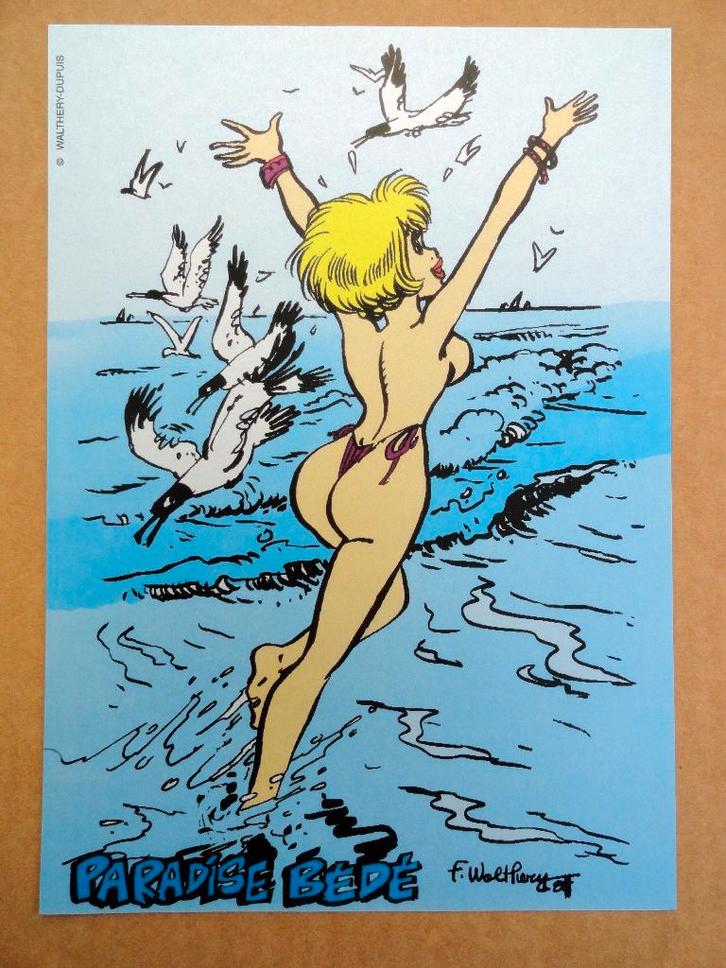 Natacha - Ex-libris Paradise BD - Mer et mouettes - Walthéry, Livres, BD, Envoi