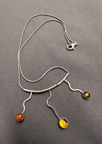 Collier en argent avec ambre, Handtassen en Accessoires, Kettingen, Ophalen of Verzenden, Zo goed als nieuw