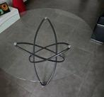 Ronde glazen design tafel, Huis en Inrichting, Ophalen, Gebruikt, 100 tot 150 cm, Design