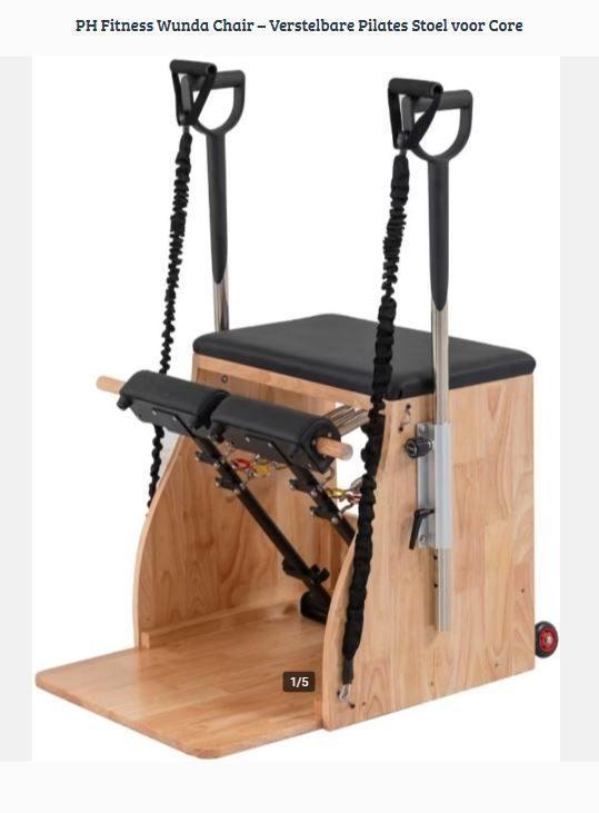 PH Fitness Wunda Chair – Verstelbare Pilates Stoel voor Core, Sport en Fitness, Fitnessmaterialen, Nieuw, Overige typen, Armen