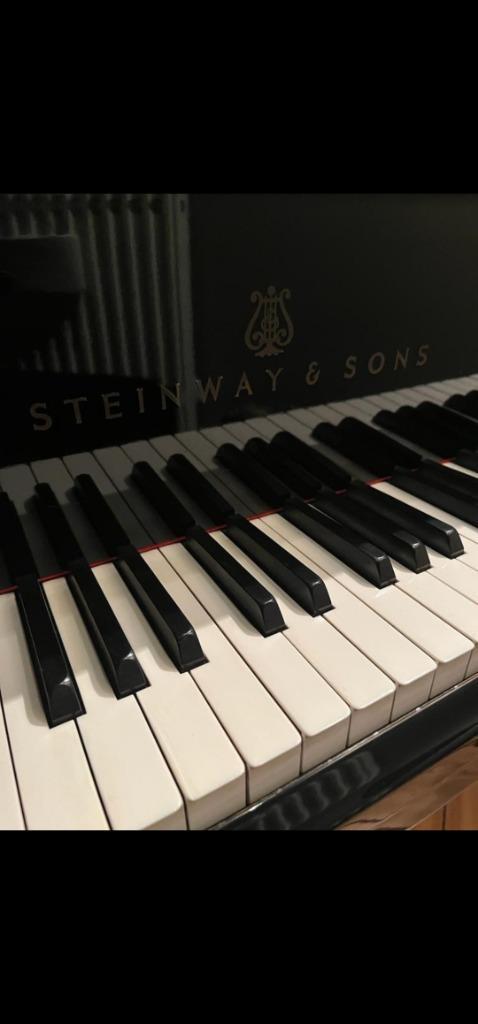 Steinway & sons model O, Muziek en Instrumenten, Piano's, Gebruikt, Vleugel, Zwart, Hoogglans, Verzenden